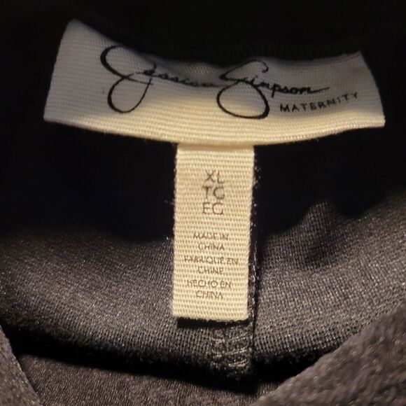 Jessica Simpson Maternity pants faux leather black front Women's XL NWT - Picture 6 of 8